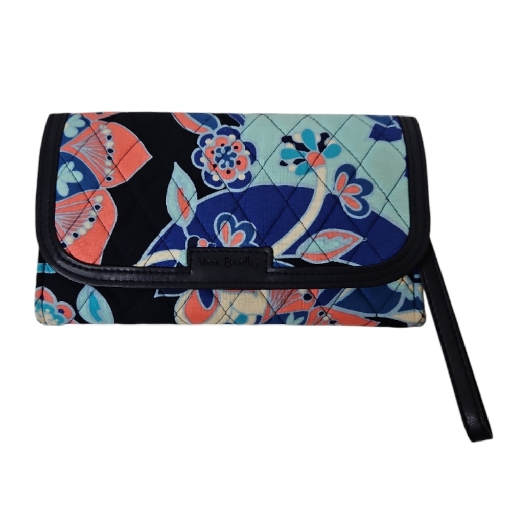Vera Bradley Lotus Flower Swirl Quilted Cotton Wristlet Wallet